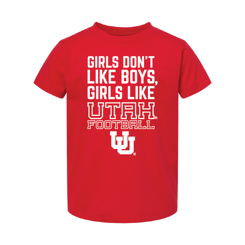 Girls like Utah Football W/UU Toddler Shirt