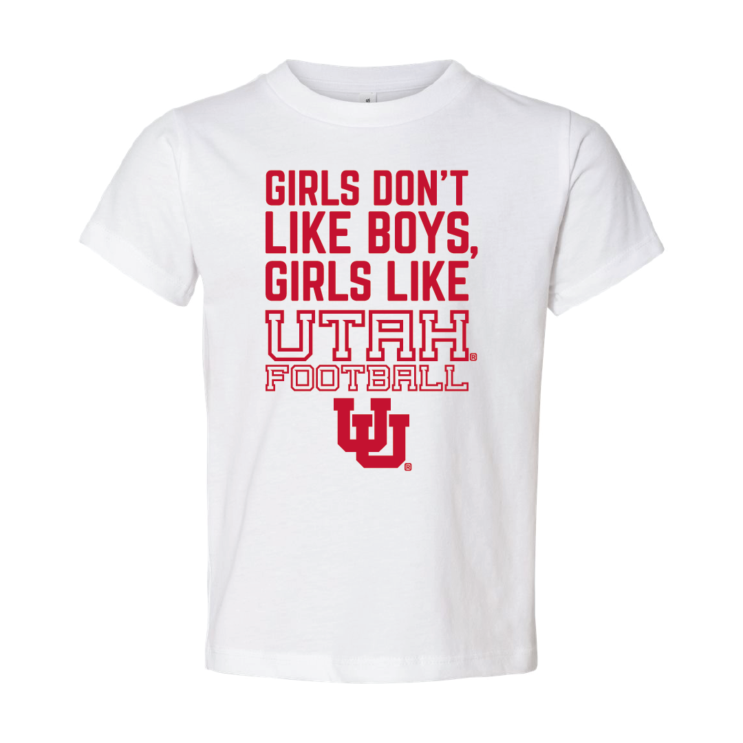 Girls like Utah Football W/UU Toddler Shirt
