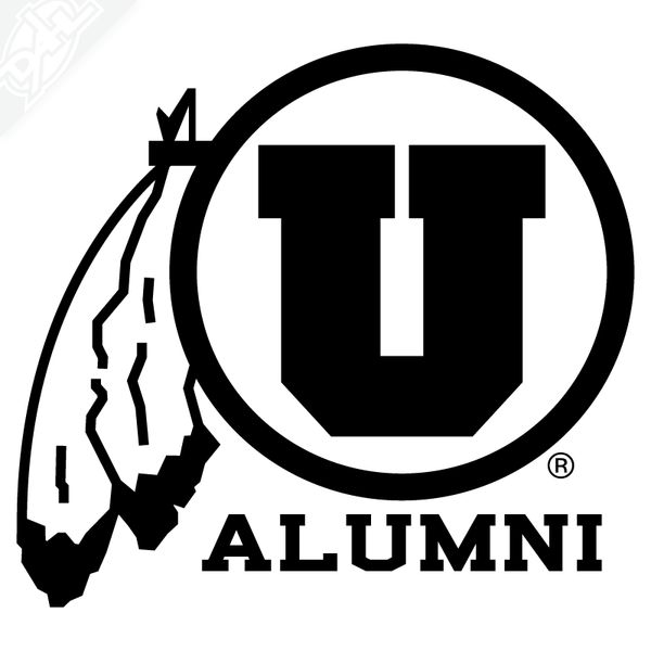 Alumni - Circle and Feather Vinyl Decal
