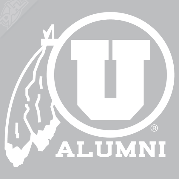 Alumni - Circle and Feather Vinyl Decal