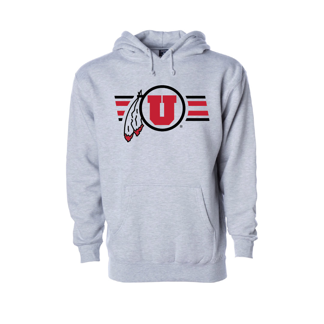 Circle and Feather W/Utah Stripe Embroidered Hoodie