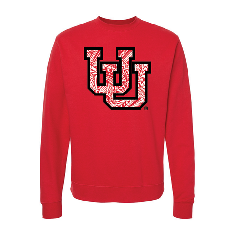 Interlocking UU - Poly Design Embroidered Crew Neck Sweatshirt