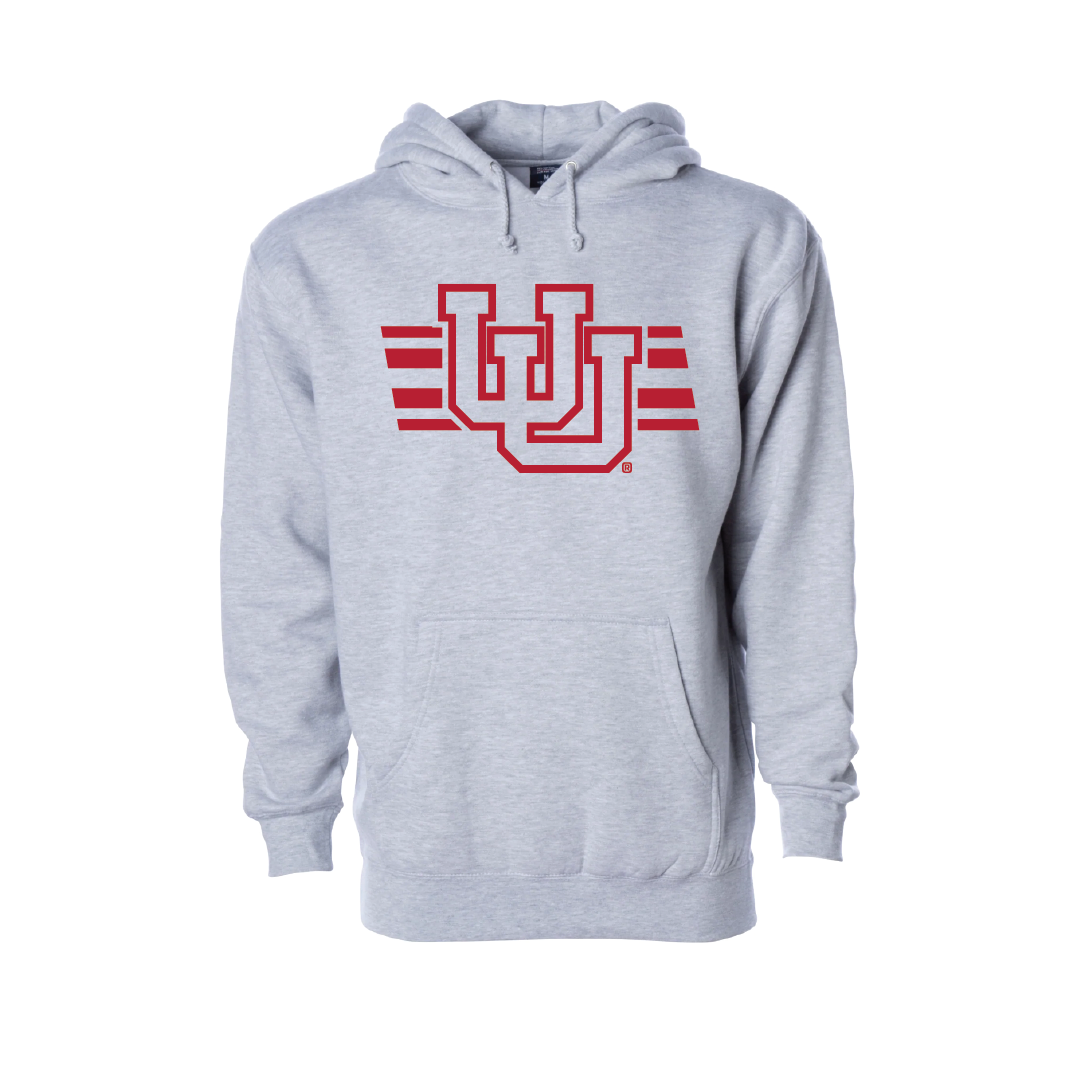Interlocking UU - Utah Stripe - Singlecolor Embroidered Hoodie