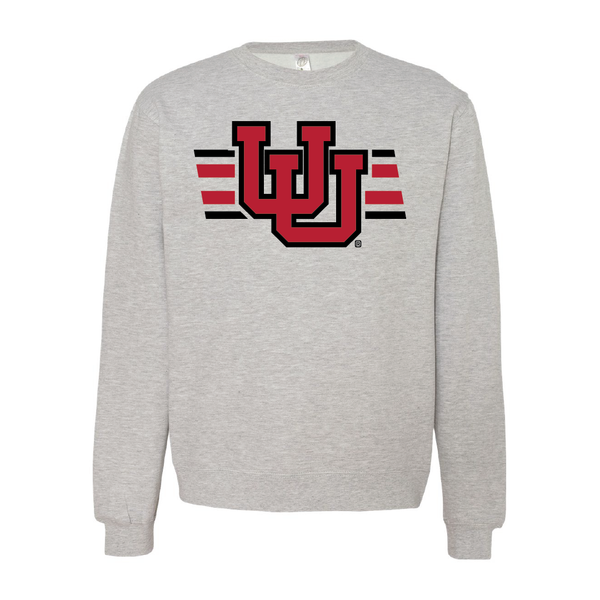 Interlocking UU - Utah Stripe Embroidered Crew Neck Sweatshirt