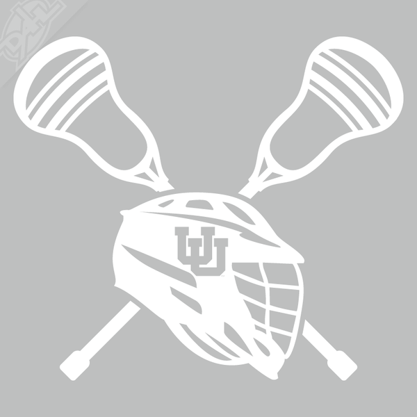 Lacrosse Helmet and Sticks - Lacrosse Vinyl Decal