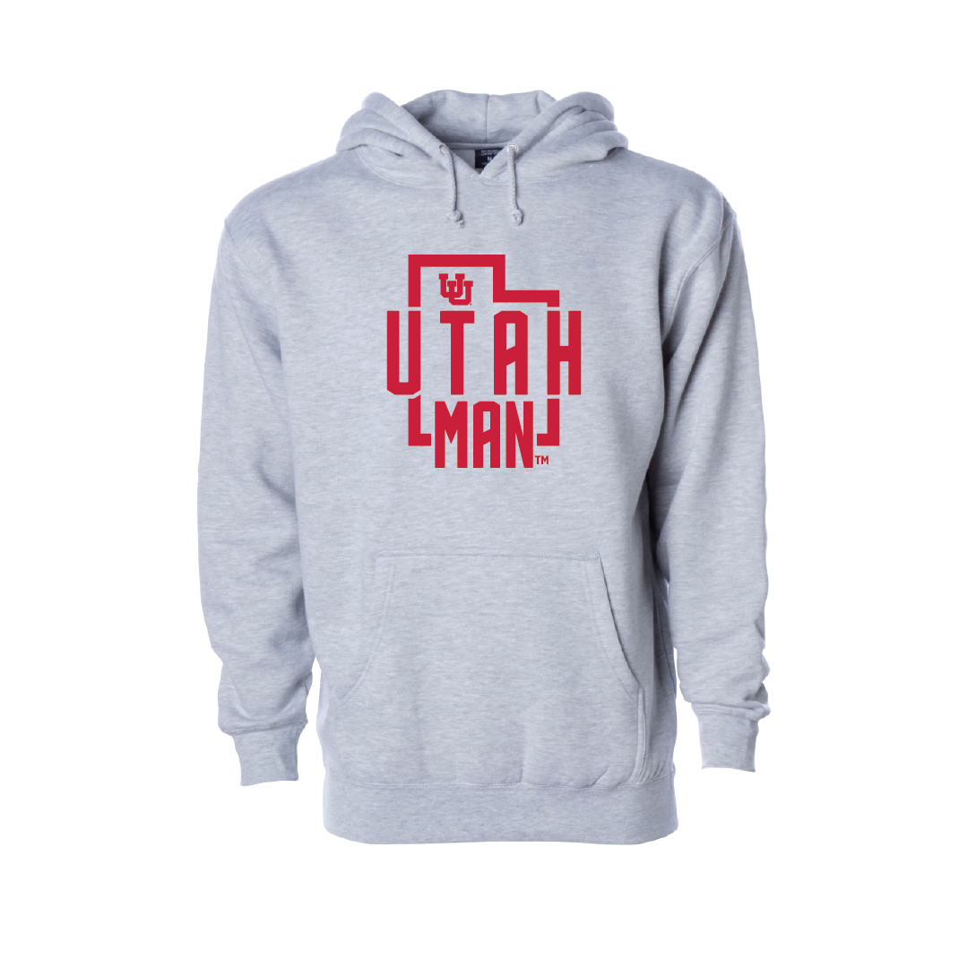 Utah Man State Embroidered Hoodie