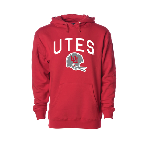 Utes Gray Throwback  Embroidered Hoodie