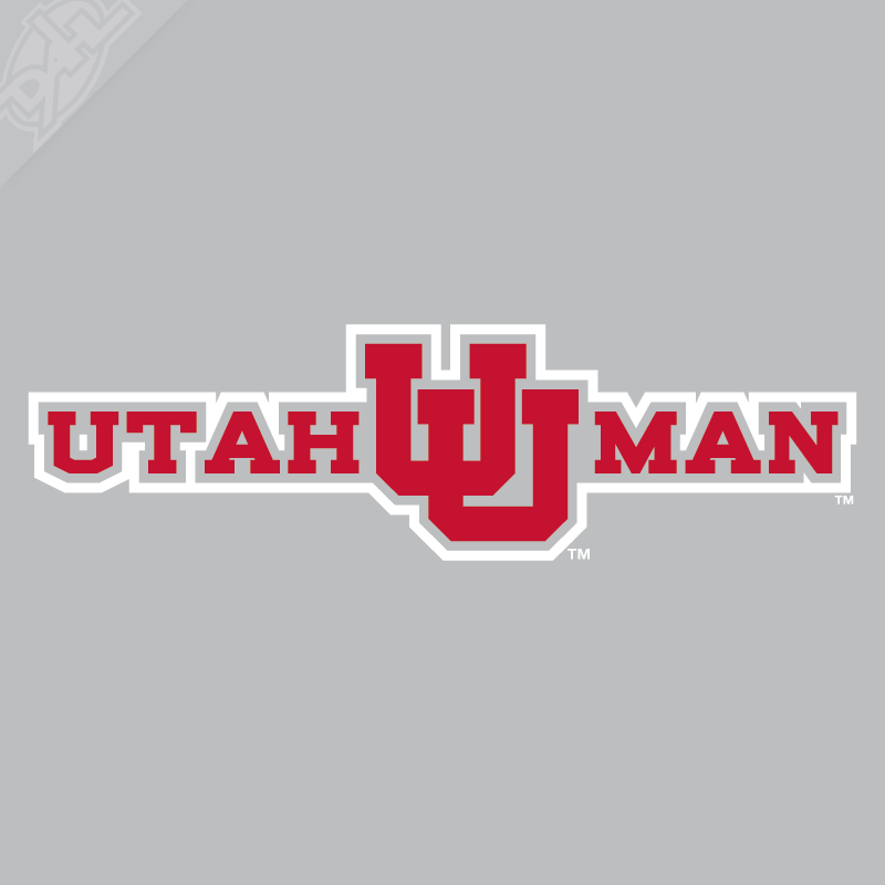 Utah Man - Interlocking UU 2 Color Vinyl Decal