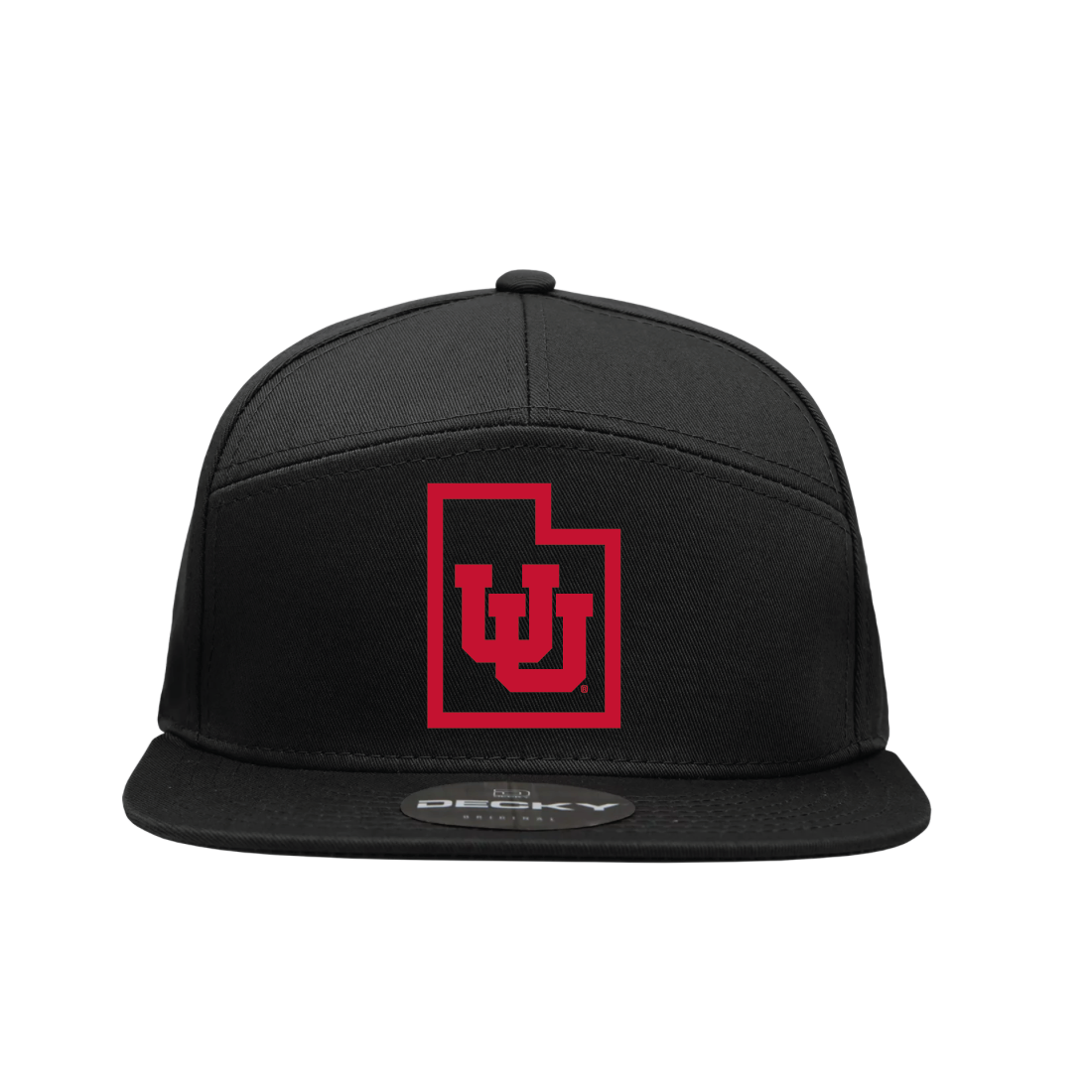 Black 7 Panel Snapback Hat
