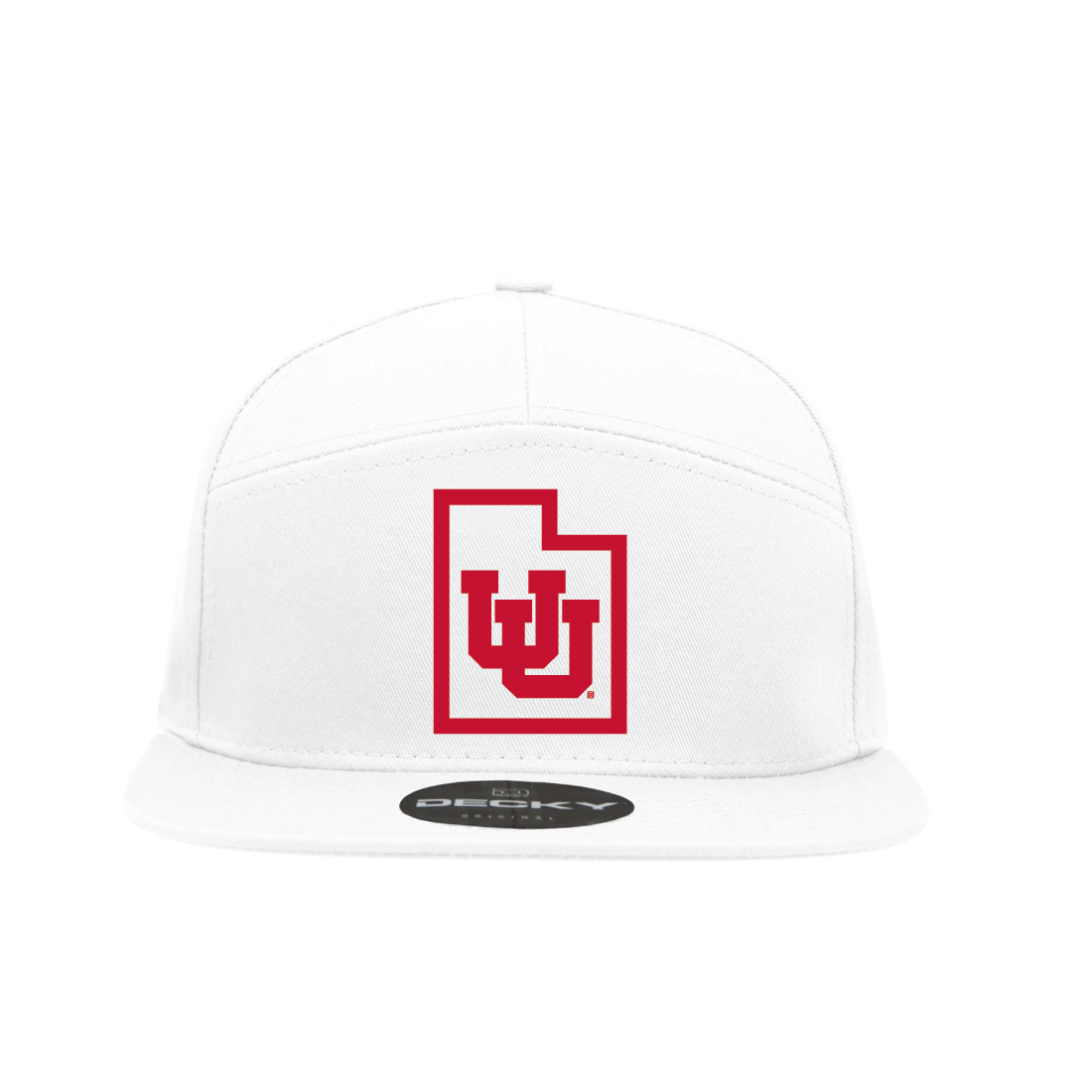 White 7 Panel Snapback Hat
