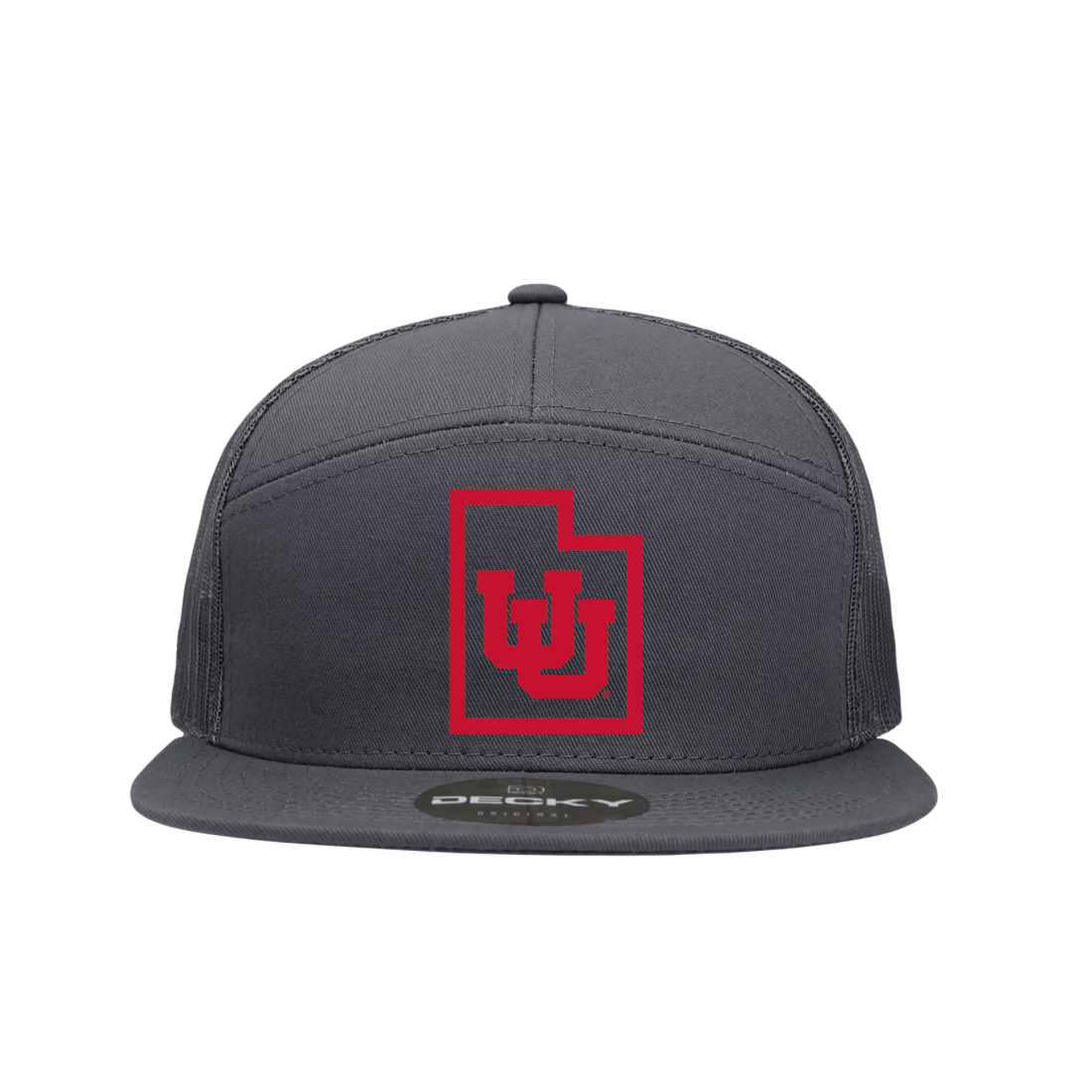 Gray 7 Panel Trucker Hat