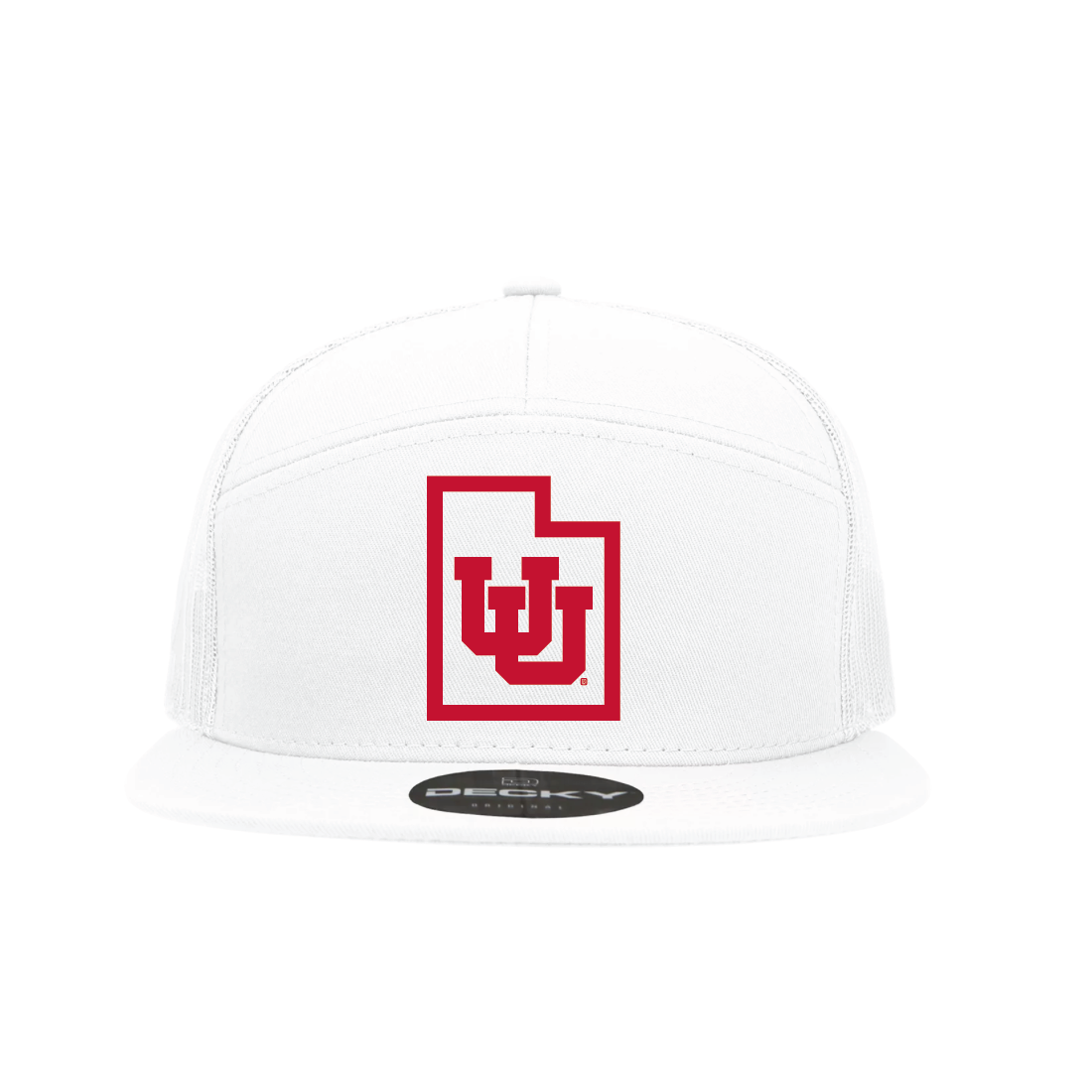 White 7 Panel Trucker Hat