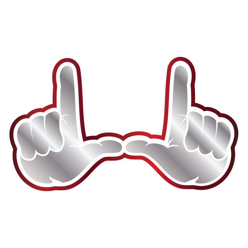 U Hands 2 Color Chrome Vinyl Decal