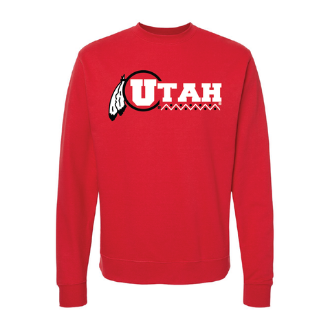 Utah Basketball - Throwback Embroidered Crew Neck Sweatshirt