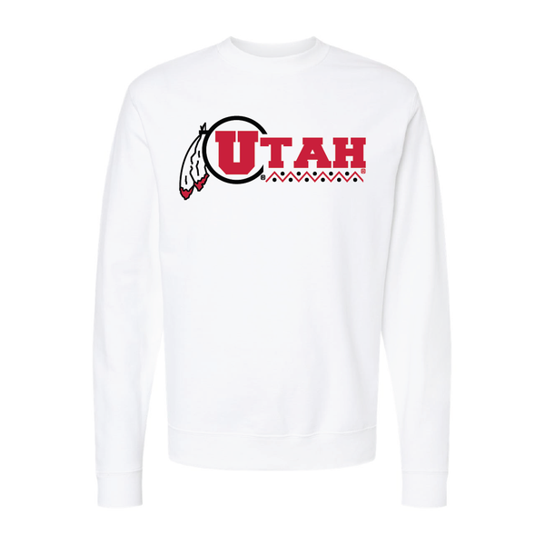 Utah Basketball - Throwback Embroidered Crew Neck Sweatshirt