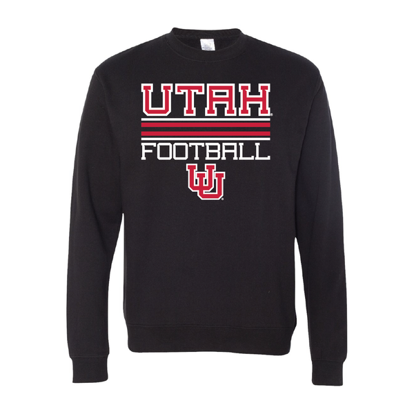 Utah Football - Interlocking UU Embroidered Crew Neck Sweatshirt