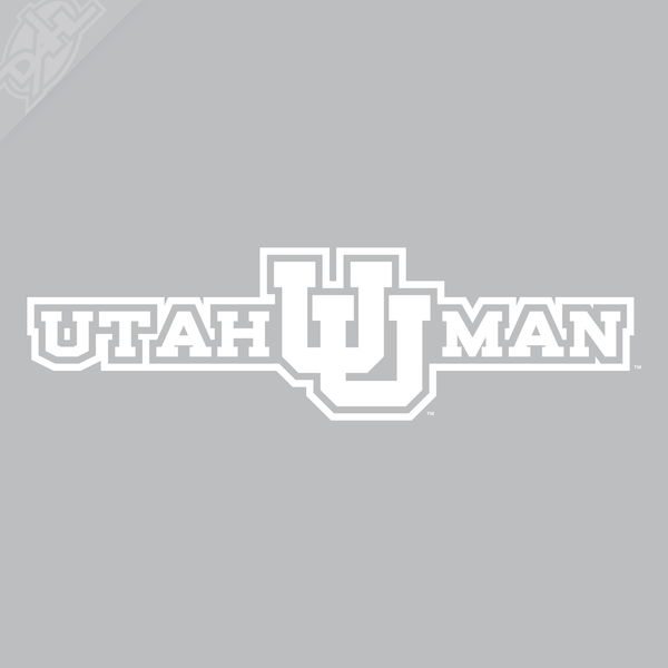 Interlocking U Utah Man Vinyl Decal