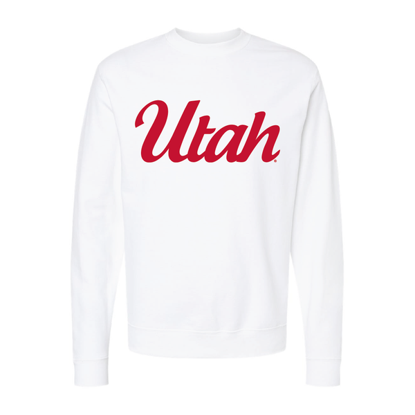 Utah Script Embroidered Crew Neck Sweatshirt