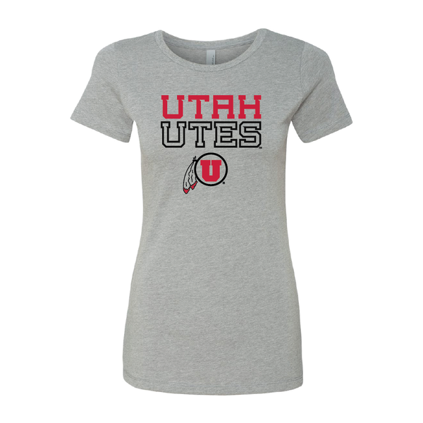 Utah Utes - W/Circle and Feather Womens T-Shirt