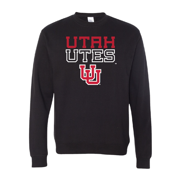 Utah Utes - Interlocking UUEmbroidered Crew Neck Sweatshirt