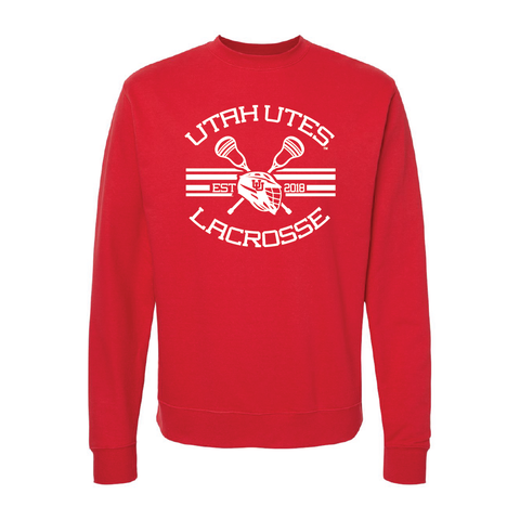 Utah Utes LacrosseEmbroidered Crew Neck Sweatshirt