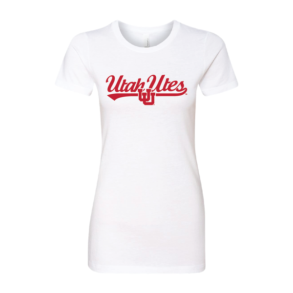 Utah Utes - Script- Interlocking UU Womens T-Shirt