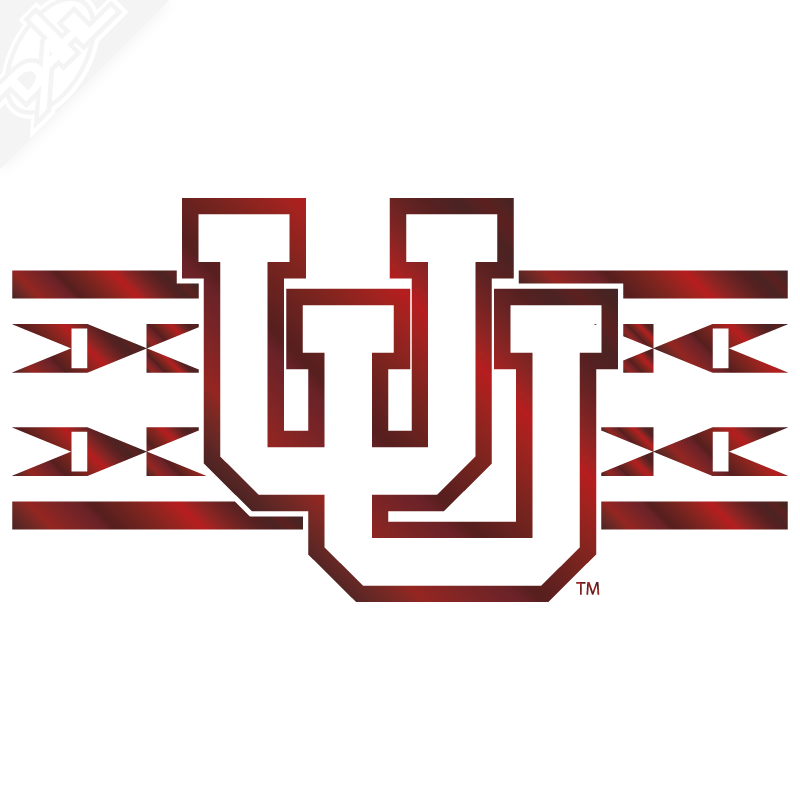 Ute Proud Interlocking UU With Utah Stripe Single Color Vinyl Decal