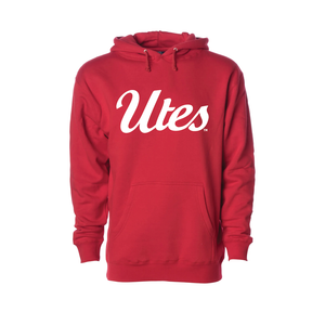 Utes Script  Embroidered Hoodie