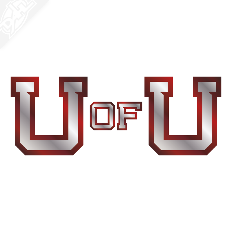 U of U 2 Color Chrome Vinyl Decal