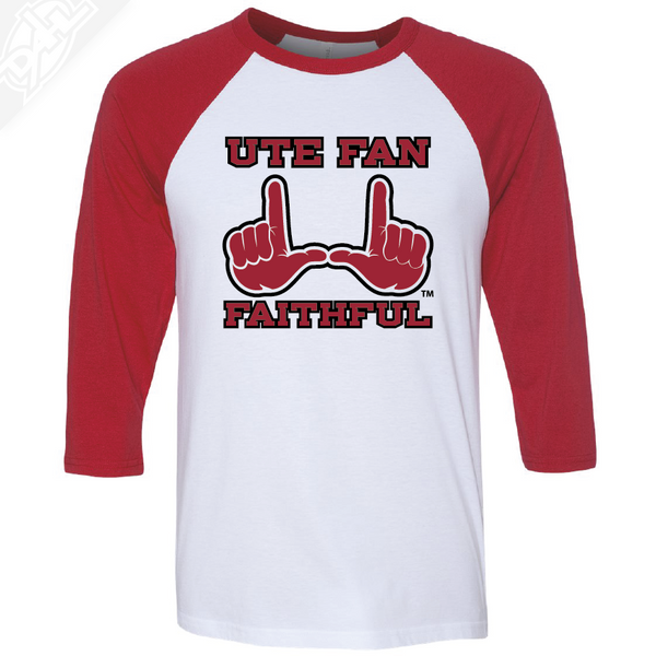 Ute Fan Faithful  - 3/4 Sleeve Baseball Shirt