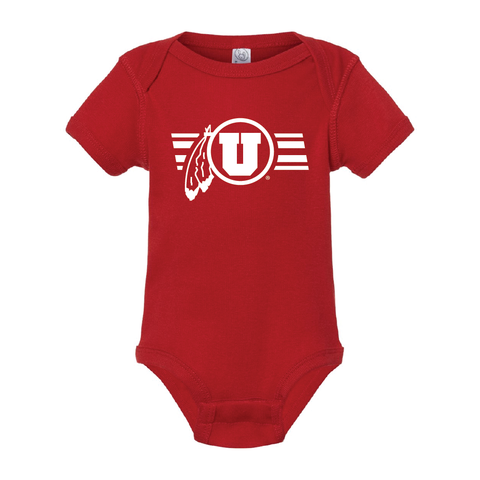 Circle and Feather W/Utah Stripe - Single Color Onesie