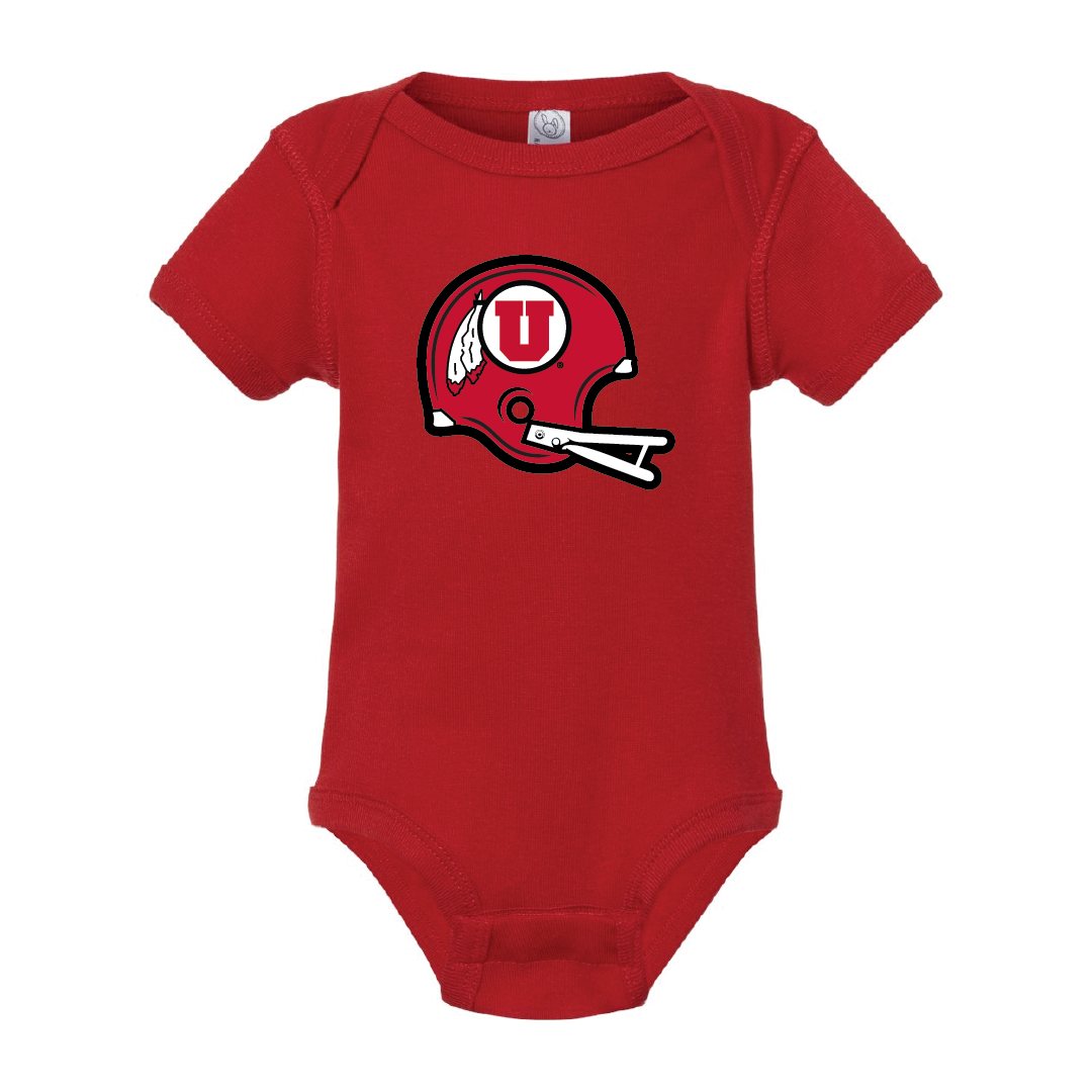 Circle and Feather Throwback Helmet Onesie