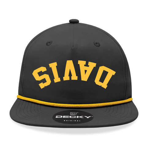 Davis Darts Upside Down Black/Gold Rope Snapback