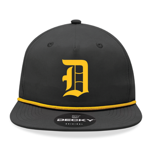 Davis Darts Logo Single Color Black/Gold Rope Snapback