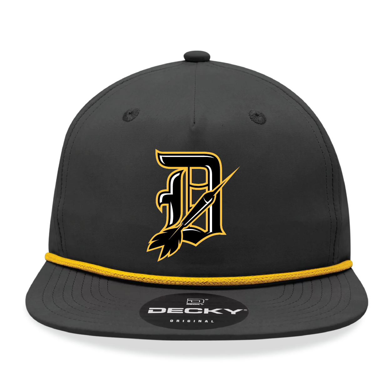 Davis Darts D w/Dart Black/Gold Rope Snapback