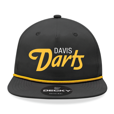 Davis Darts Script Black/Gold Rope Snapback