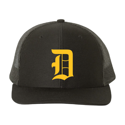 Davis Darts Logo Single Color Black Trucker Hat