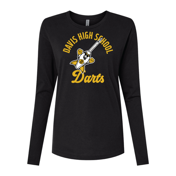 Davis High School Darts Retro Cotton Long Sleeve T-Shirt