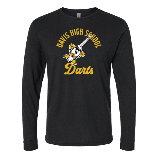 Davis High School Darts Retro Cotton Long Sleeve T-Shirt