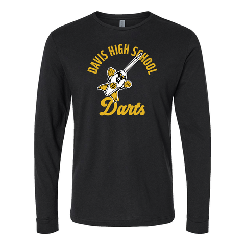 Davis High School Darts Retro Cotton Long Sleeve T-Shirt