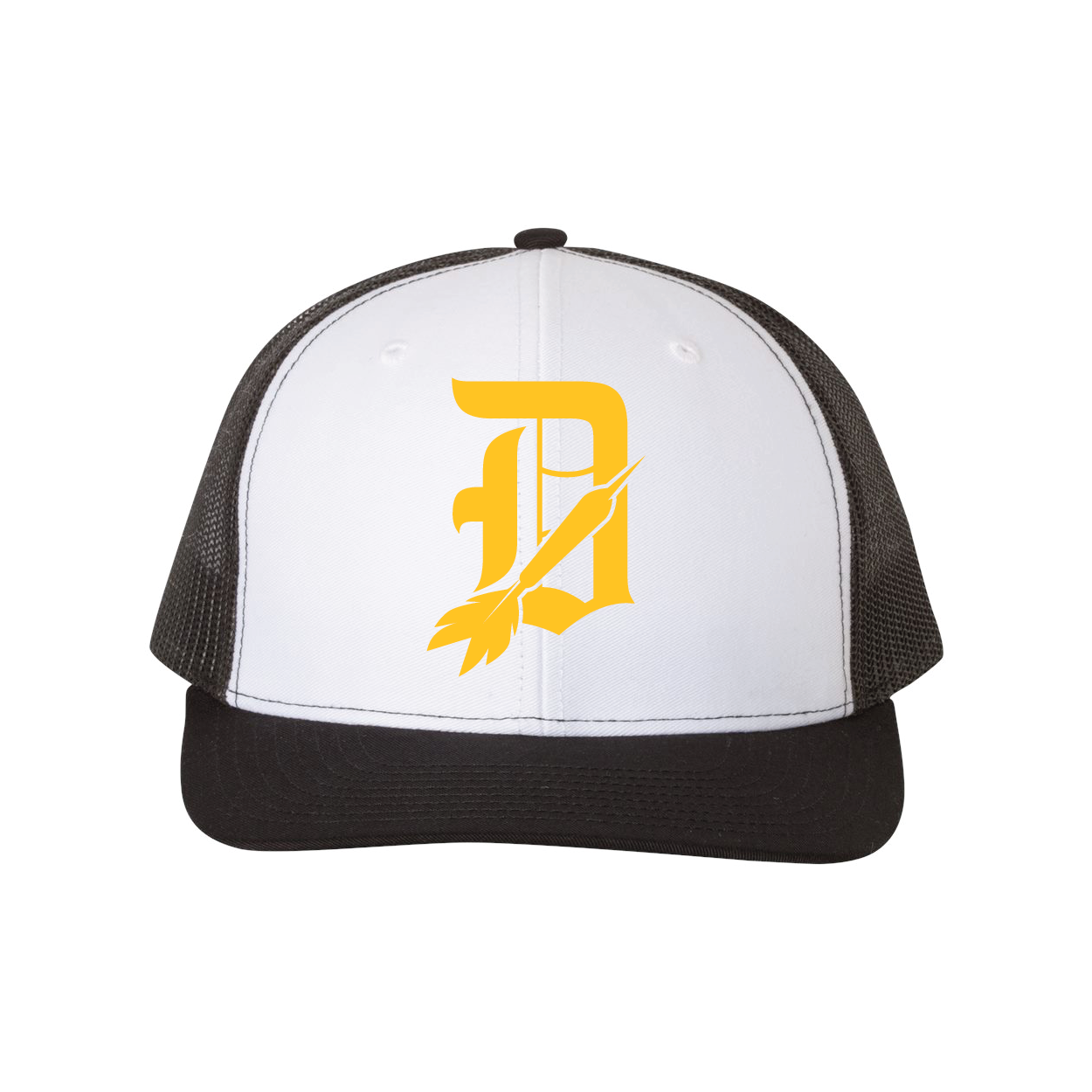 Davis Darts D w/Dart Logo Single Color White/Black Trucker Hat