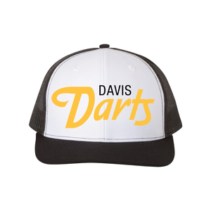 Davis Darts Script White/Black Trucker Hat