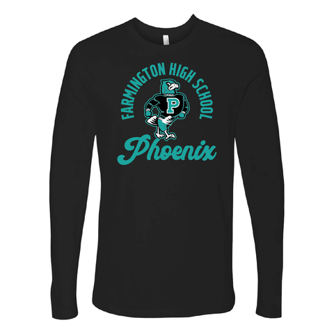 Farmington High School Phoenix Retro Cotton Long Sleeve T-Shirt