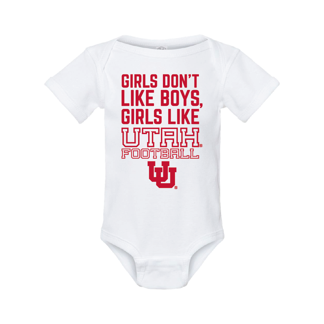 Girls like Utah Football W/UU Onesie