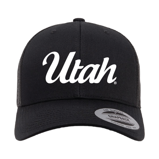 Utah Script Snapback Trucker Hat