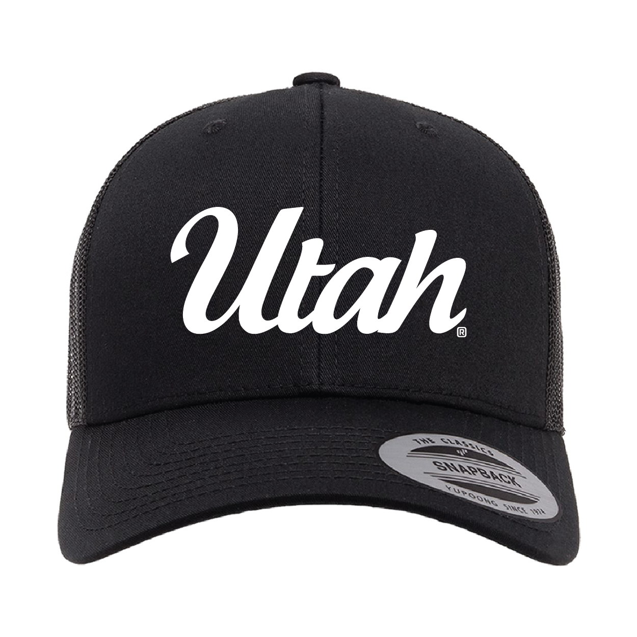 Utah Script Snapback Trucker Hat