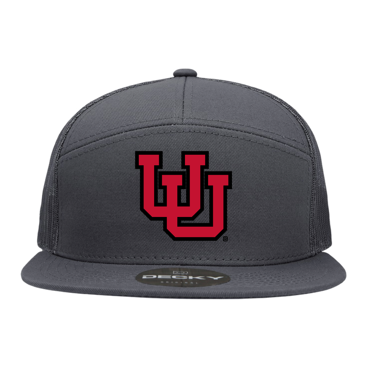 Interocking UU 7 Gray 7 Panel Trucker Snapback