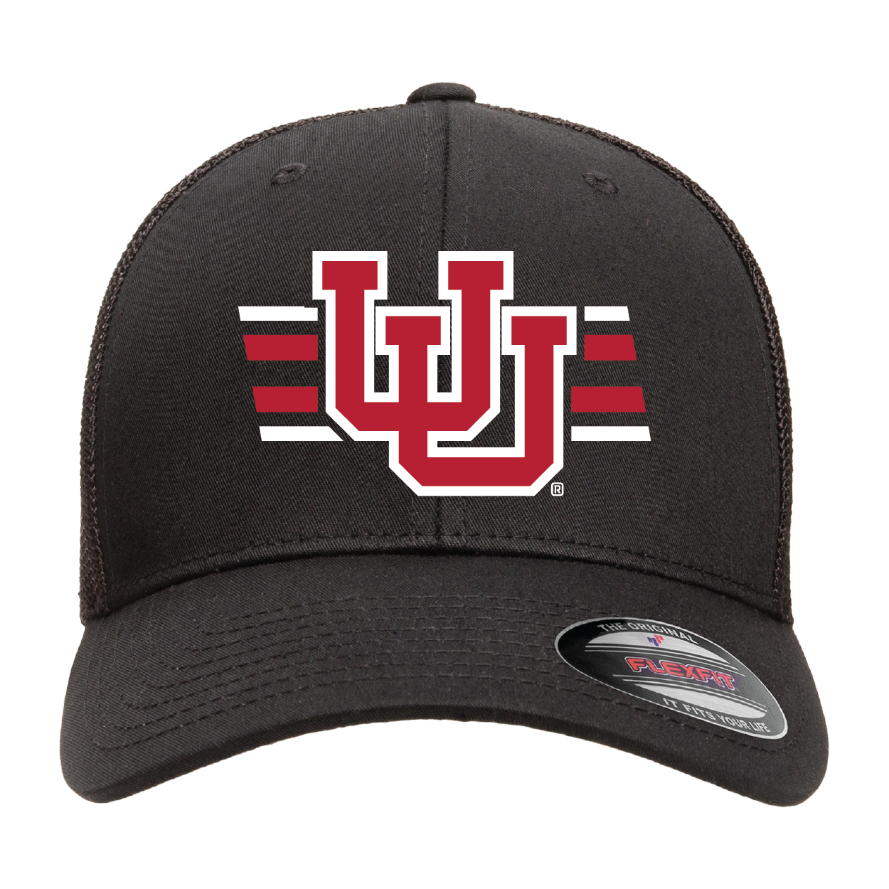 Interlocking UU W/Utah Stripe Flexfit Trucker Cap