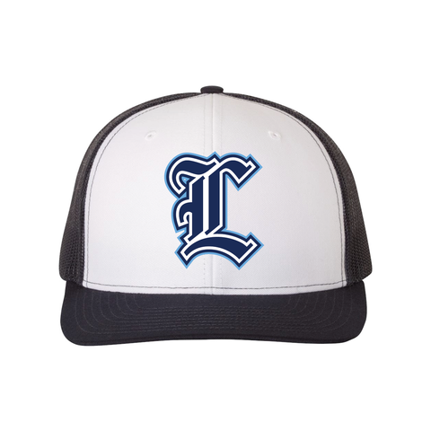 Layton Lancers L Logo White/Blue Trucker Hat