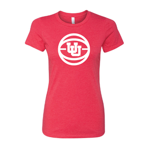 Clearance Womens Red T-Shirt - Interlocking UU Basketball - Medium